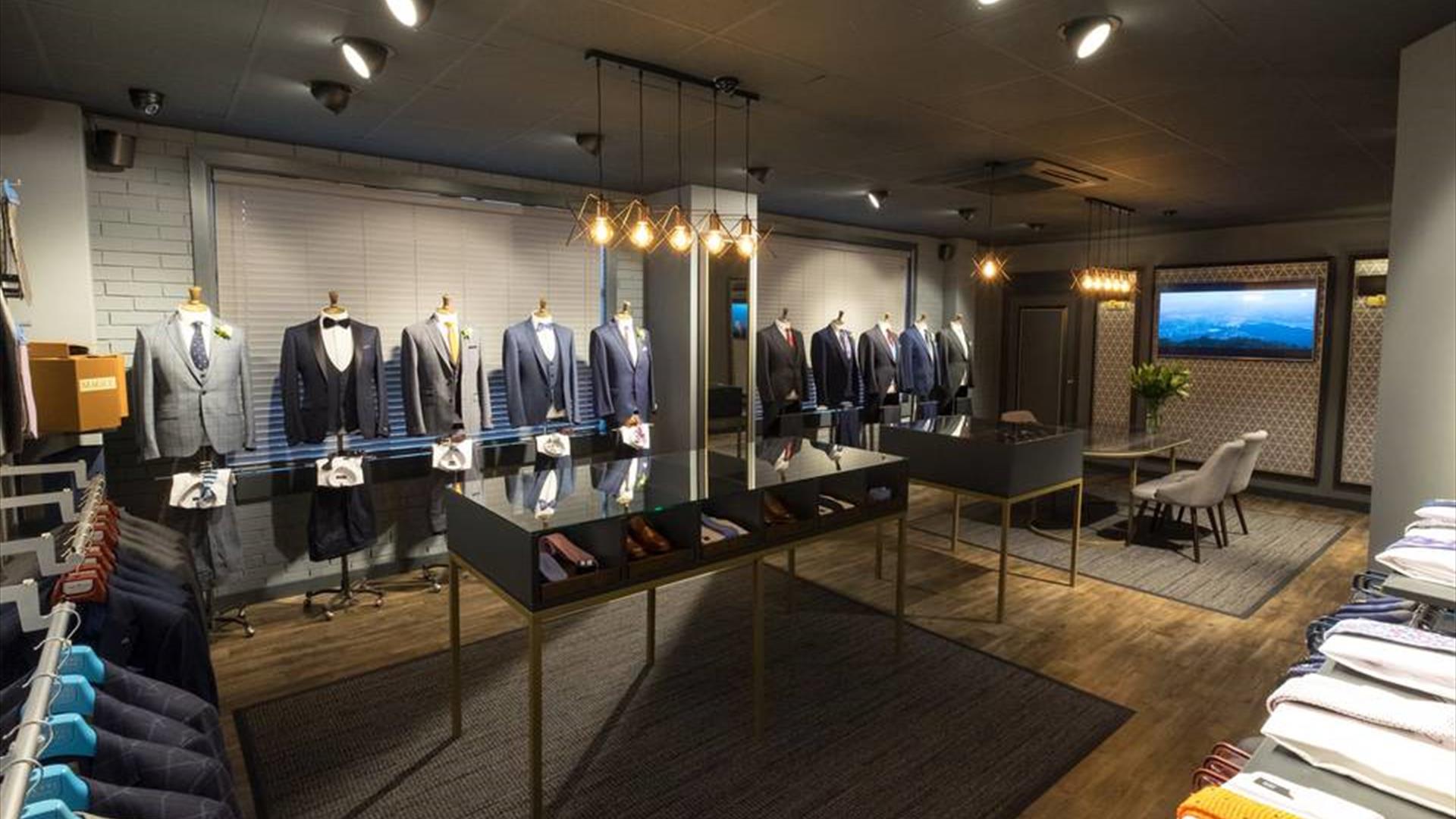 Interior of McCalls, Lisburn showing display of suits and other men's accessories Interior of McCalls, Lisburn showing display of suits and other men's accessories