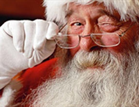 Santa looking over his glasses