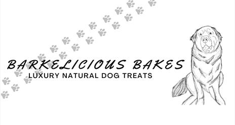 Barkelicious Bakes Cover Image with drawing of dog and paw prints